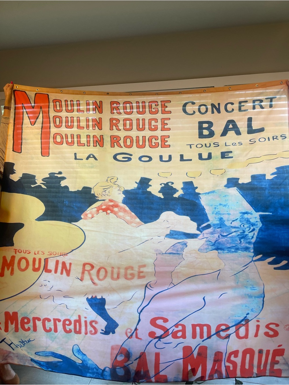 Official Moulin Rouge La Goulue Shower Curtain Paris French Cabaret Decor
